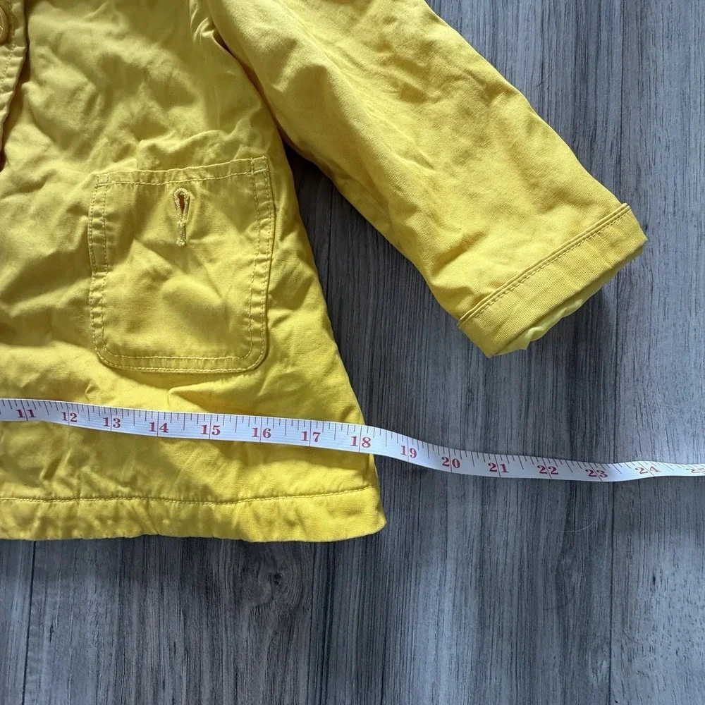 Baby‎ GAP Canvas Jacket With Hood Button Up Toddler 4yr Duck Yellow Spring Coat
